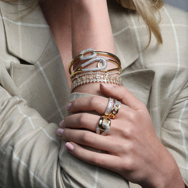 Absolute Jewellery Yellow Gold Twist Bangle