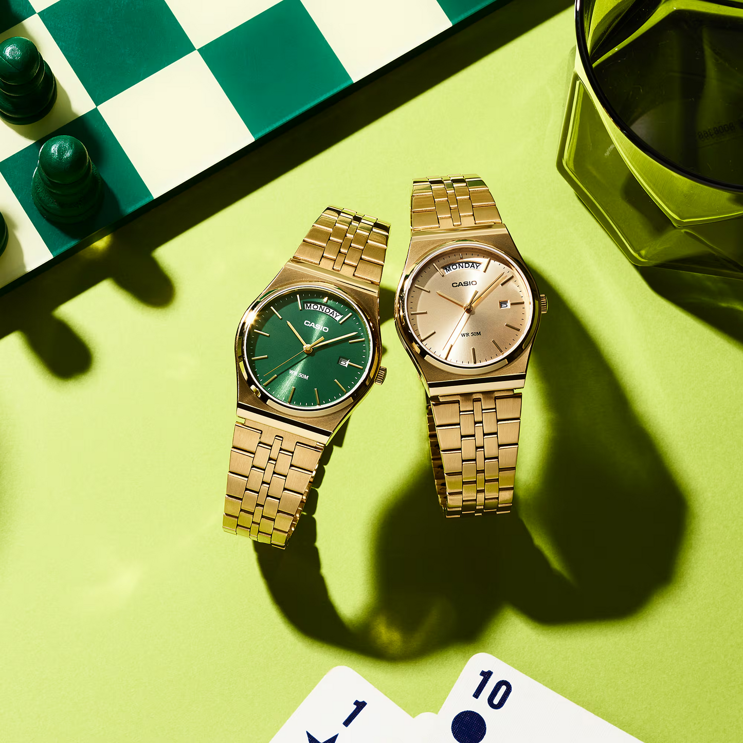 Casio Vintage MTP-B146G-3AVEF Gold Green Dial Watch