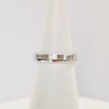 Matt & Gloss Sterling Silver Gents Band 4 mm