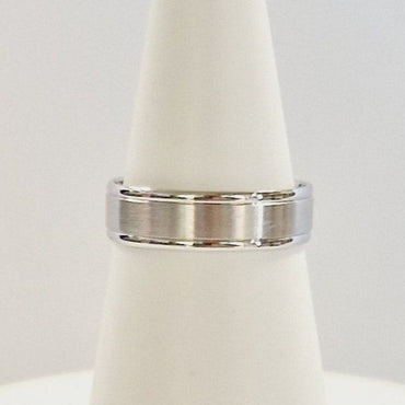 Matte Sterling Silver Gents Band 6 mm Ring