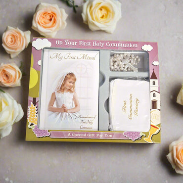 My 1st Missal First Holy Communion Pearl Rosary & Purse Gift Set
