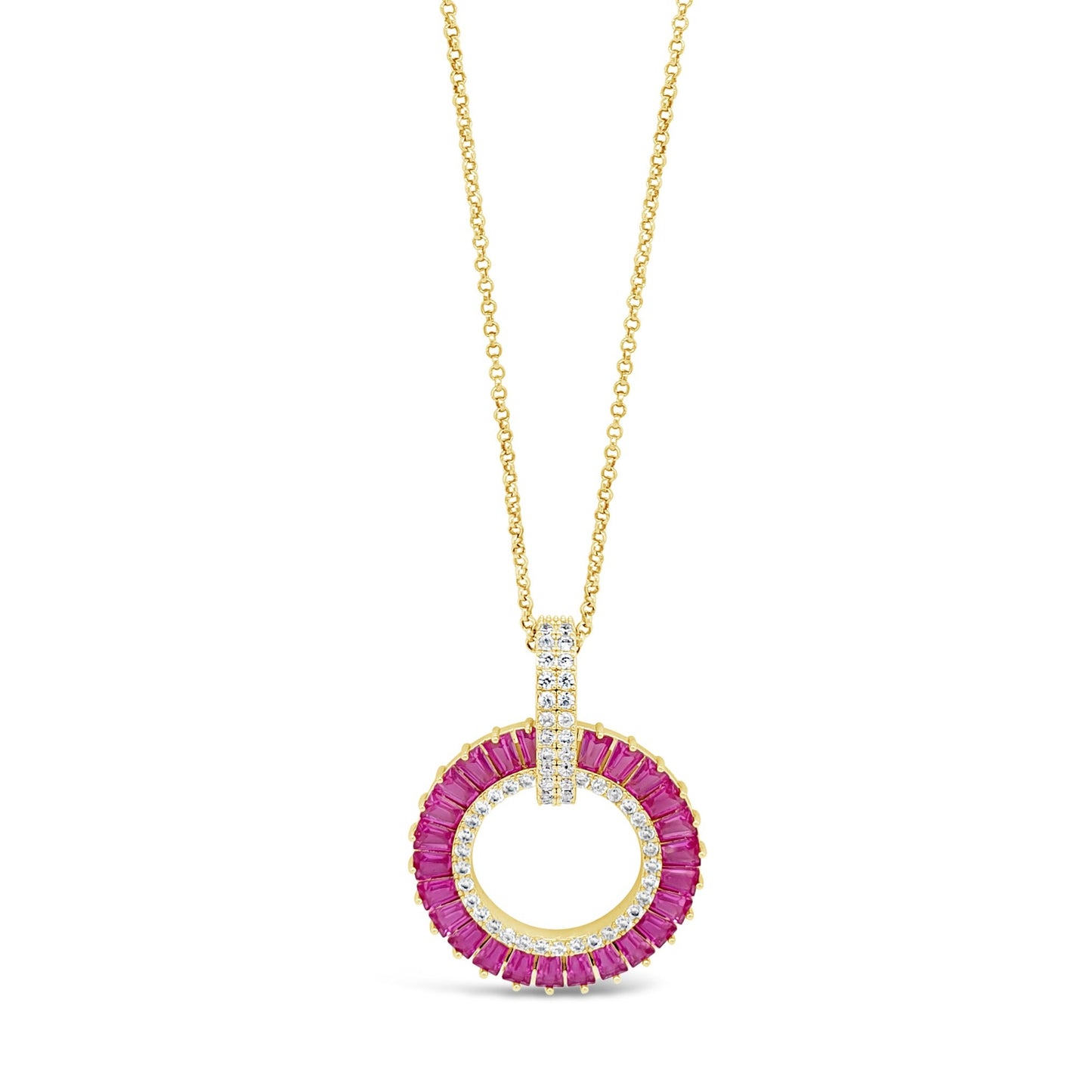 Absolute Jewellery Pink Passion 28" Gold Necklace