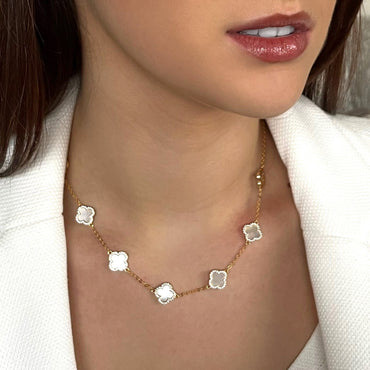 Absolute Jewellery Mother Of Pearl Clover Necklace
