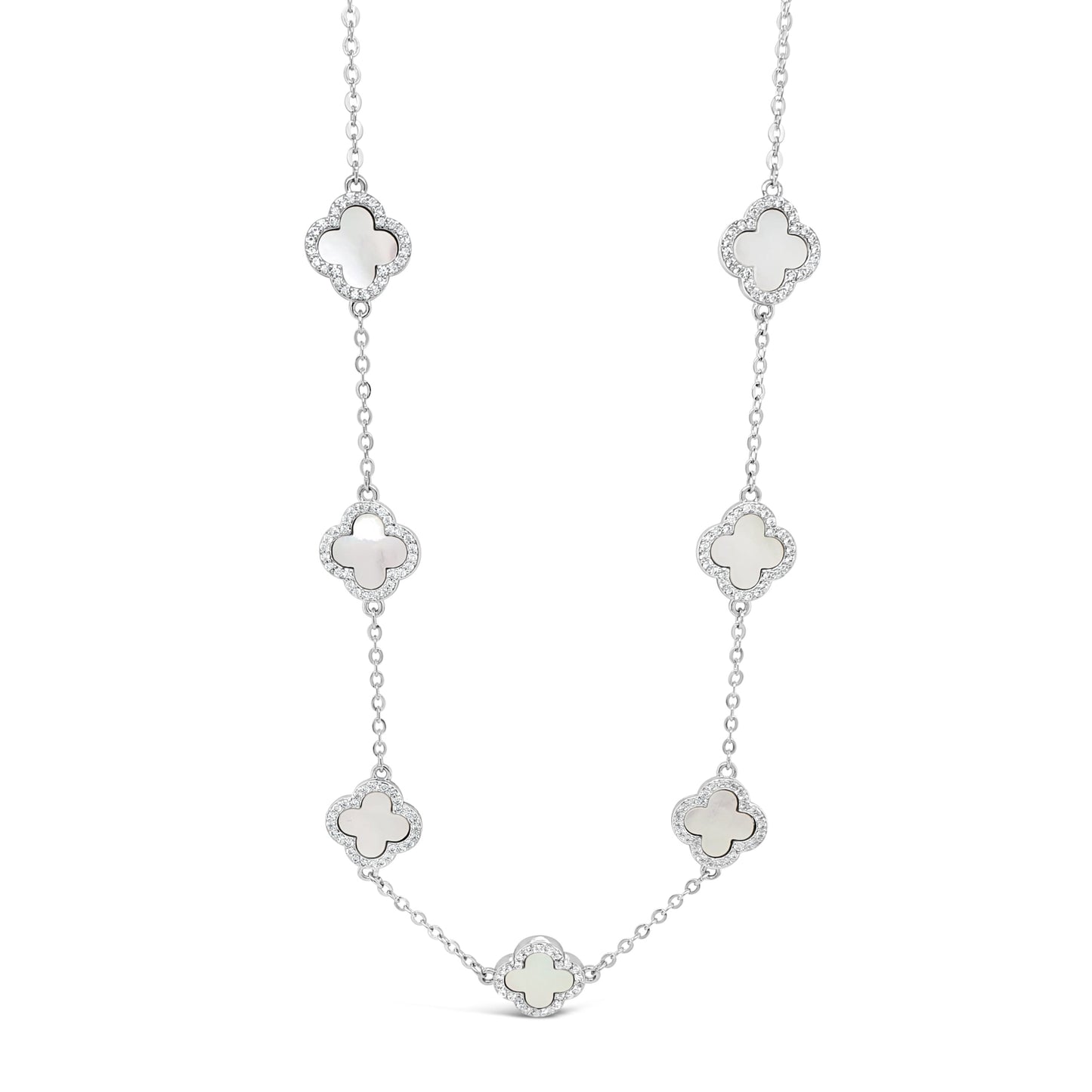 Absolute Jewellery Mother Of Pearl Clover Necklace