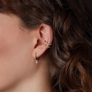 Double Bar Ear Cuff in Gold or Silver