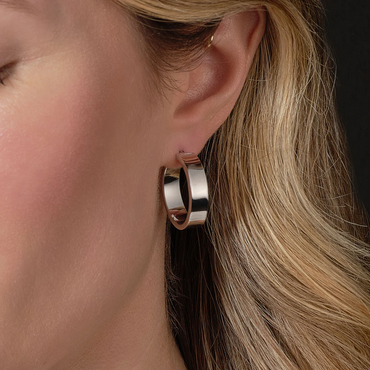 Wedding Band Hoops in Silver or Gold