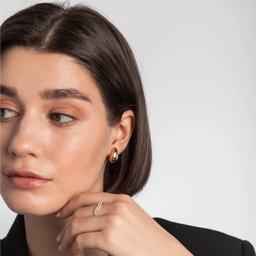Chunky Teardrop Earrings in Silver or Gold