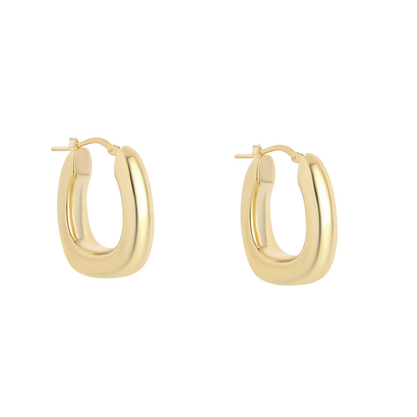 Chunky Oval Hoops in Silver or Gold