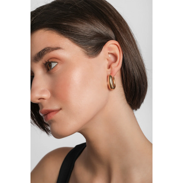 Chunky Oval Hoops in Silver or Gold