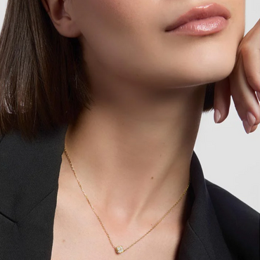 18ct Gold Plated Sterling Silver Small 6mm Clover Necklace