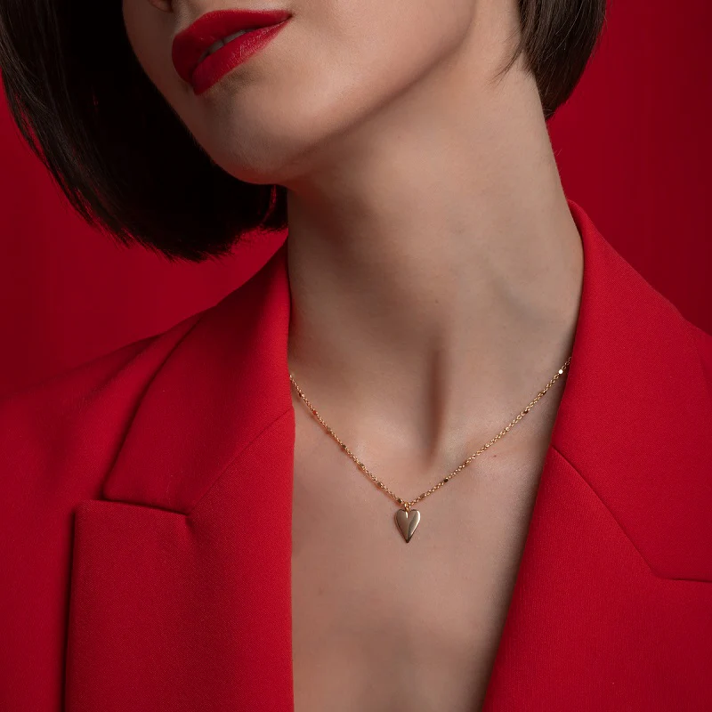 18ct Gold Plated Solid Heart Pendant