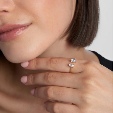 9ct Yellow Gold CZ Torque Ring