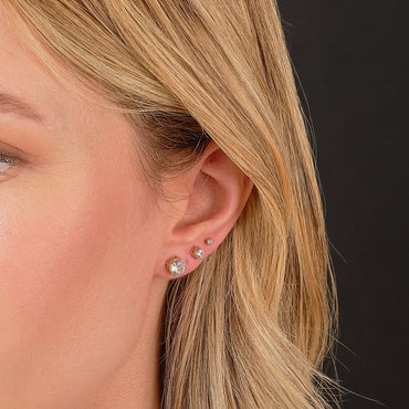 9ct Yellow Gold Cubic Zirconia Stud Earrings