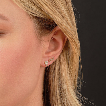 9ct Gold CZ Infinity Stud Earrings