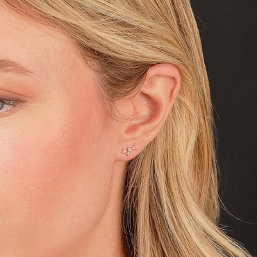 9ct Gold Cute Sparkling Bows Stud Earrings