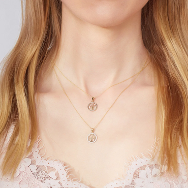 9ct Gold Tree of Life CZ Pendant