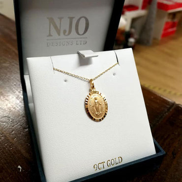 9ct Yellow Gold Miraculous Medal Gift Pack Ireland