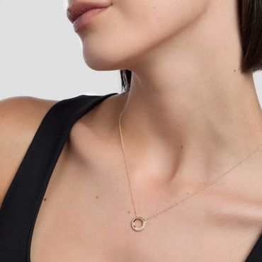 9ct Gold Arc Circle Necklace