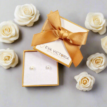 June Birthstone Sterling Silver Stud Earrings