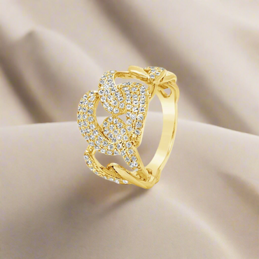 Absolute Jewellery Sparkling Chain Links Gold Ring