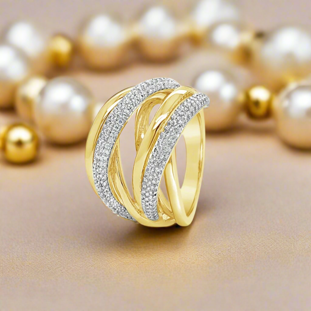 Absolute Jewellery Double Twist Gold Dress Ring