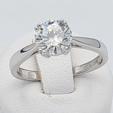 Four Prong 2ct Solitaire Sterling Silver Promise Ring