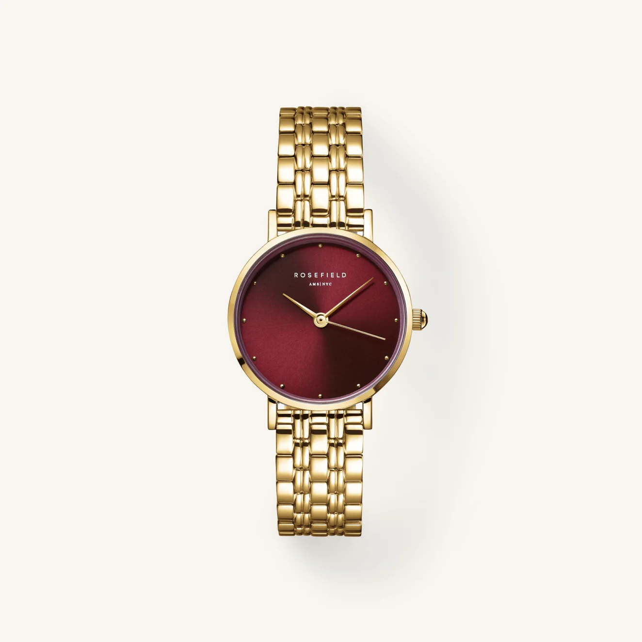 Rosefield Watches Gold Watch Thin Rosefield Small Edit Burgundy