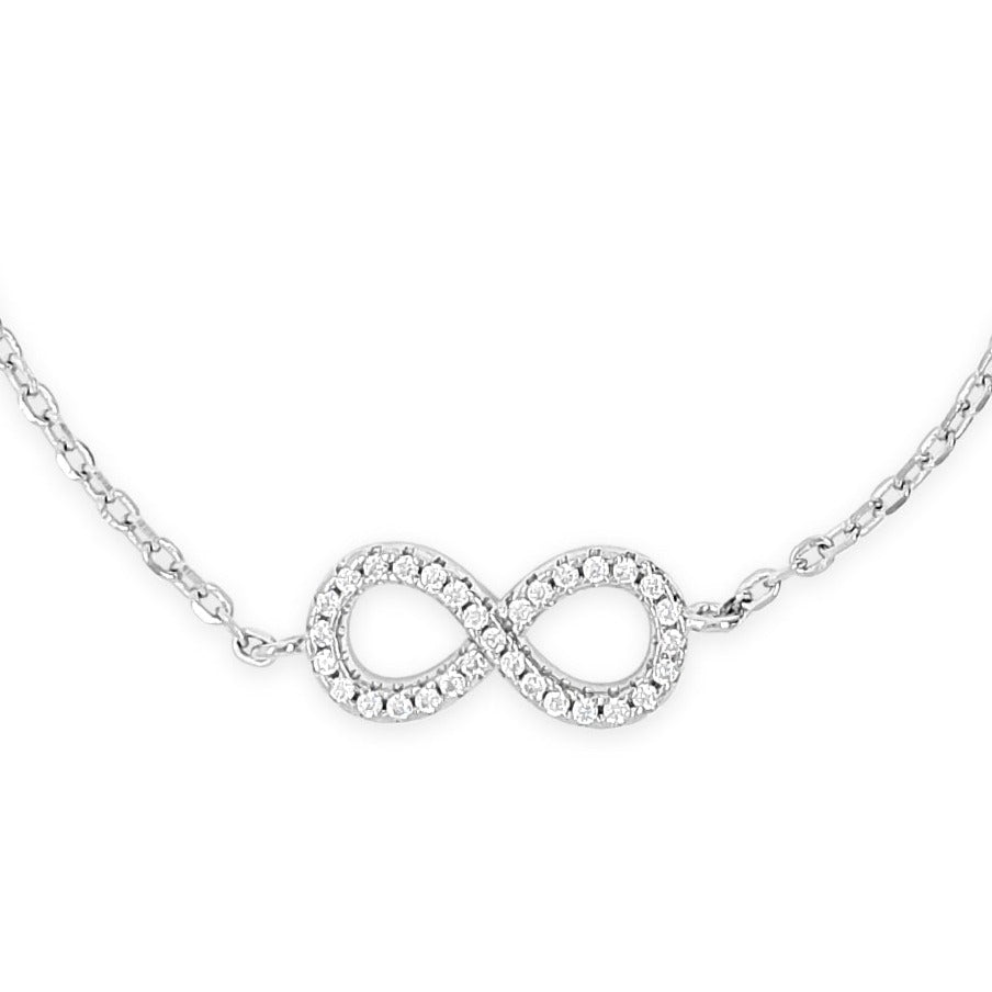 Sparkling Infinity Sterling Silver Chain Bracelet