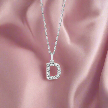 D - Initial D Necklace Sterling Silver Pendant