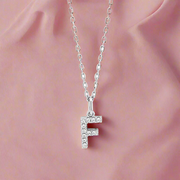 F - Initial F Necklace Sterling Silver Pendant