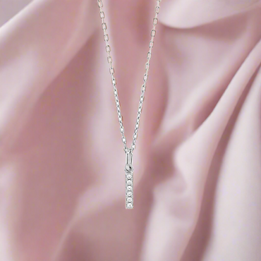 I - Initial i Necklace Sterling Silver Pendant