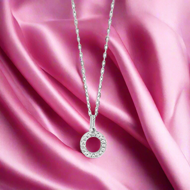 O - Initial O Necklace Sterling Silver Pendant