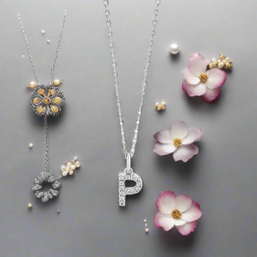 P - Initial P Necklace Sterling Silver Pendant