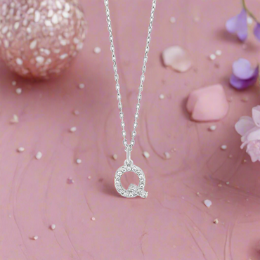 Q - Initial Q Necklace Sterling Silver Pendant