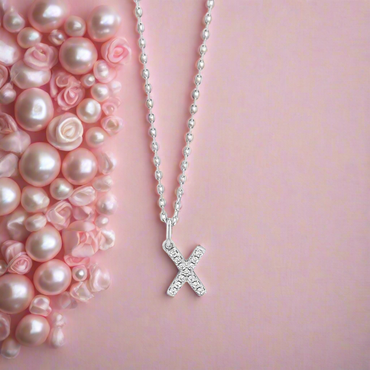 X - Initial X Necklace Sterling Silver Pendant