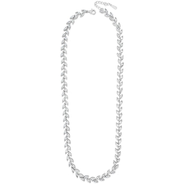 Glamour Collection Marquise Gemstones Sterling Silver Necklace