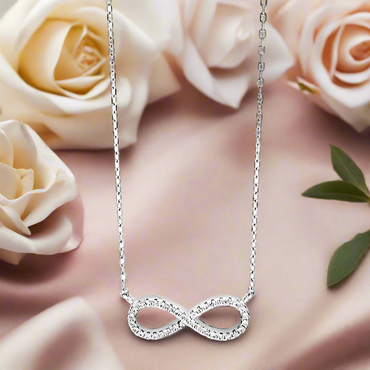 Infinity Diamante Sterling Silver Crystal Pendant