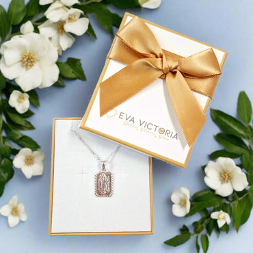 St. Christopher's Sterling Silver Engravable Rectangle Medal 17mm