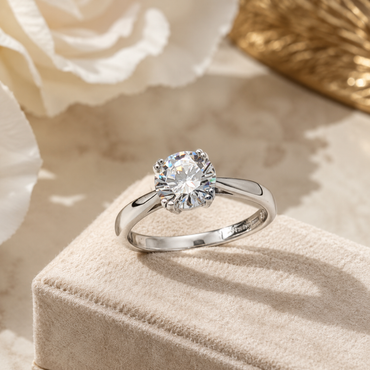 Sterling Silver Four Prong 2ct Solitaire Promise Ring