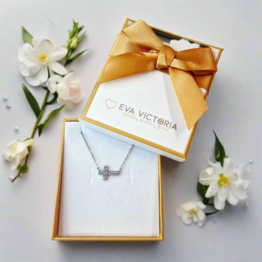 Children Sterling Silver Side Cross Pendant