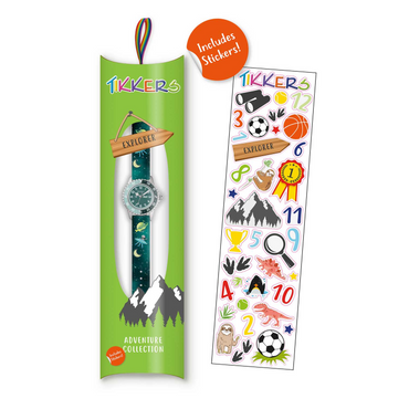 Tikkers Space Green Silicone Strap Time Teaching Watch