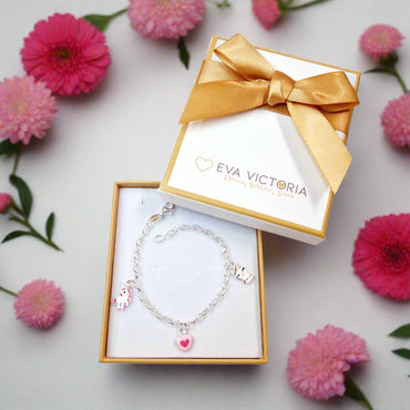 Unicorn & Llama Sterling Silver Charm Bracelet