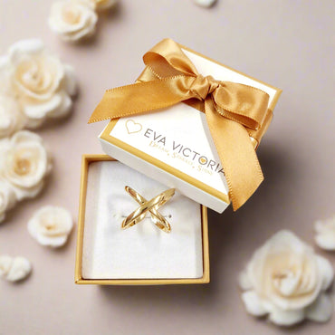 Absolute Jewellery Criss Cross X Gold Dress Ring
