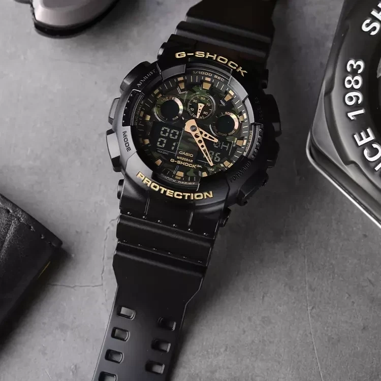 Casio G-Shock GA-100CF-1A9ER Gold Camouflage Dial Watch