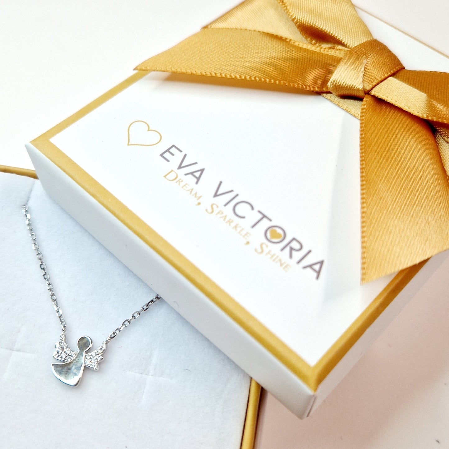 Children's Guardian Angel Pendant & Earrings Sterling Silver Set