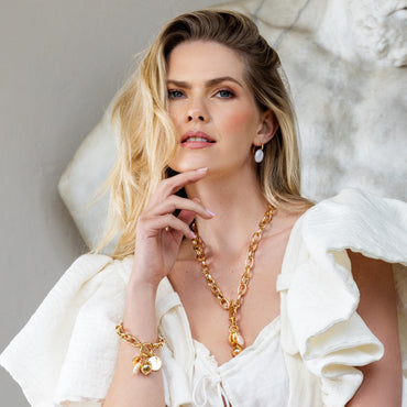 Absolute Jewellery Chunky Paperclip Charm T-Bar Bracelet