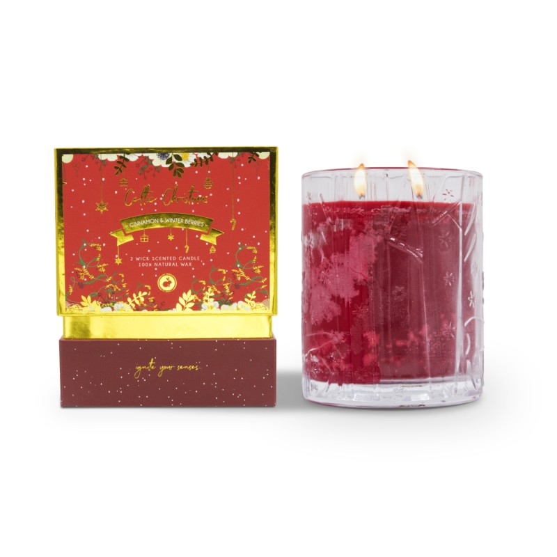 CINNAMON & WINTER BERRIES 2-WICK CANDLE