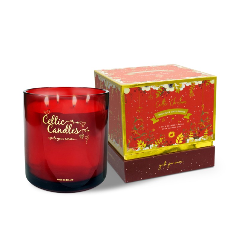 CINNAMON & WINTER BERRIES 4-WICK CANDLE