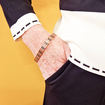 Slánú Neart Copper Magnetic Therapy Bracelet Vintage Lines Unisex