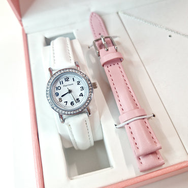 Communion Sparkling White Watch & Interchangeable Pink Strap